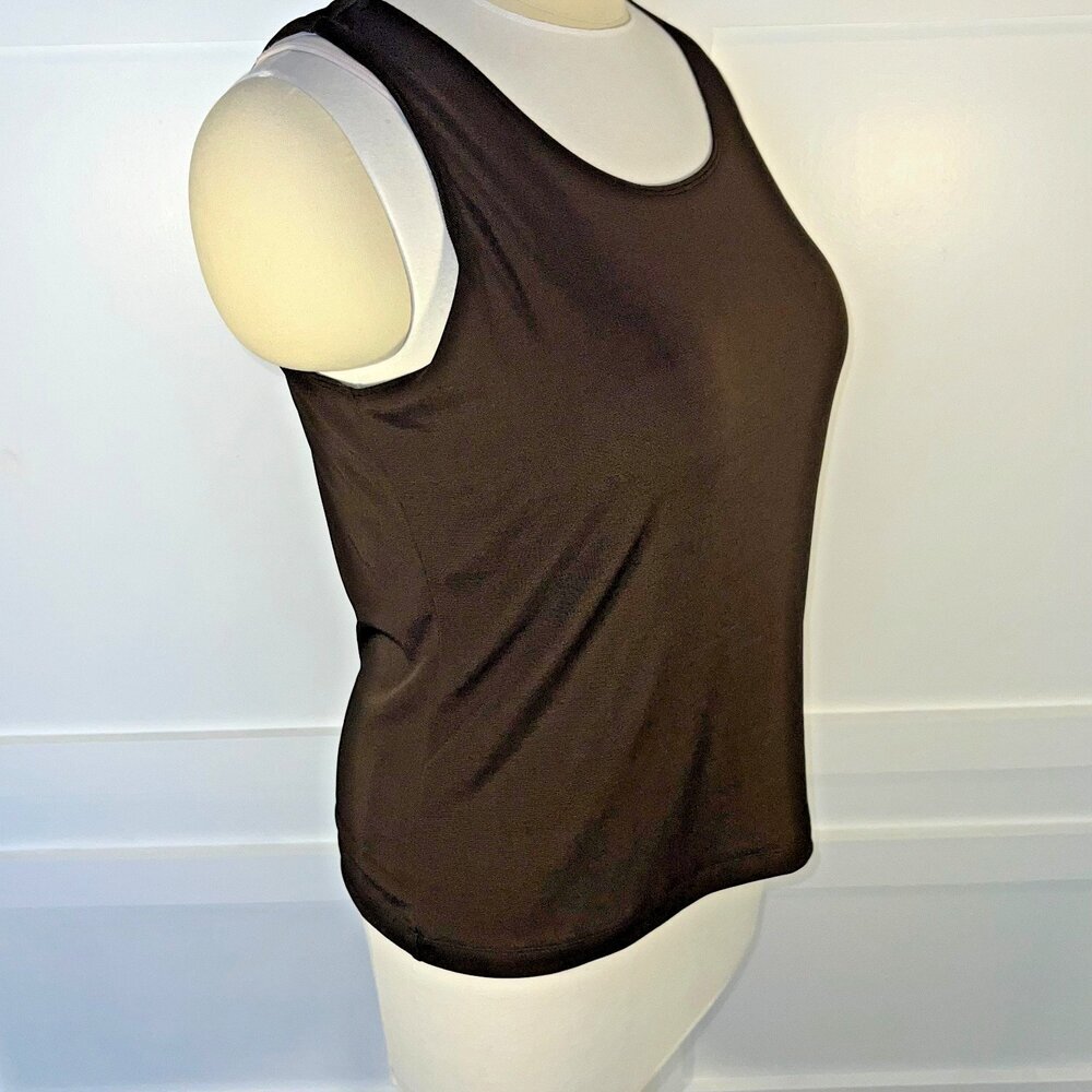 Chico's - Tank Top Women's XL Solid Brown Scoop Neck Sleeveless Stretch - Picture 3 of 10